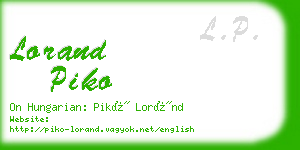 lorand piko business card
